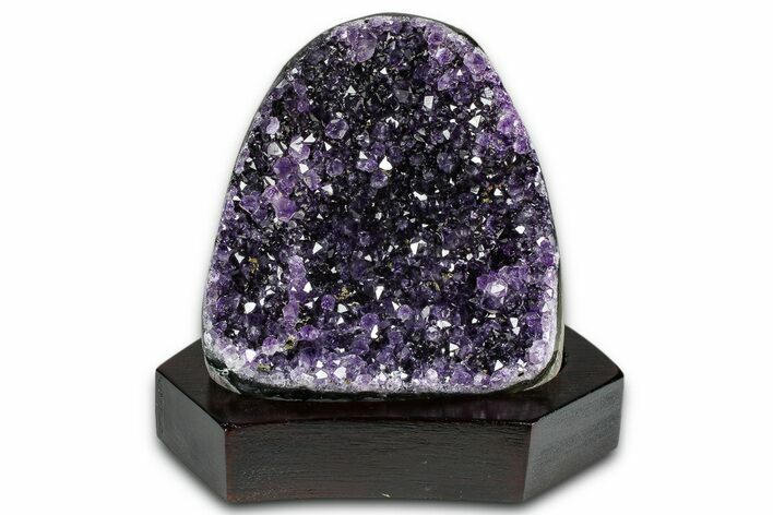 Deep Purple Amethyst Geode With Wood Base - Uruguay #368328